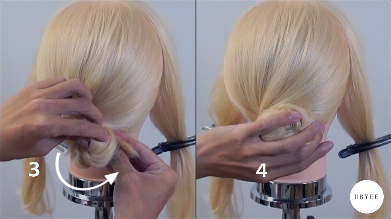 コテなし ヘアアレンジ ねじりアップヘア やり方